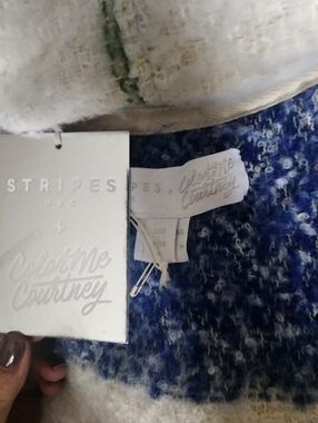 BRAND NEW WITH TAG HBC STRIPES + Color Me Courtney Blue & White Knitted Sweater